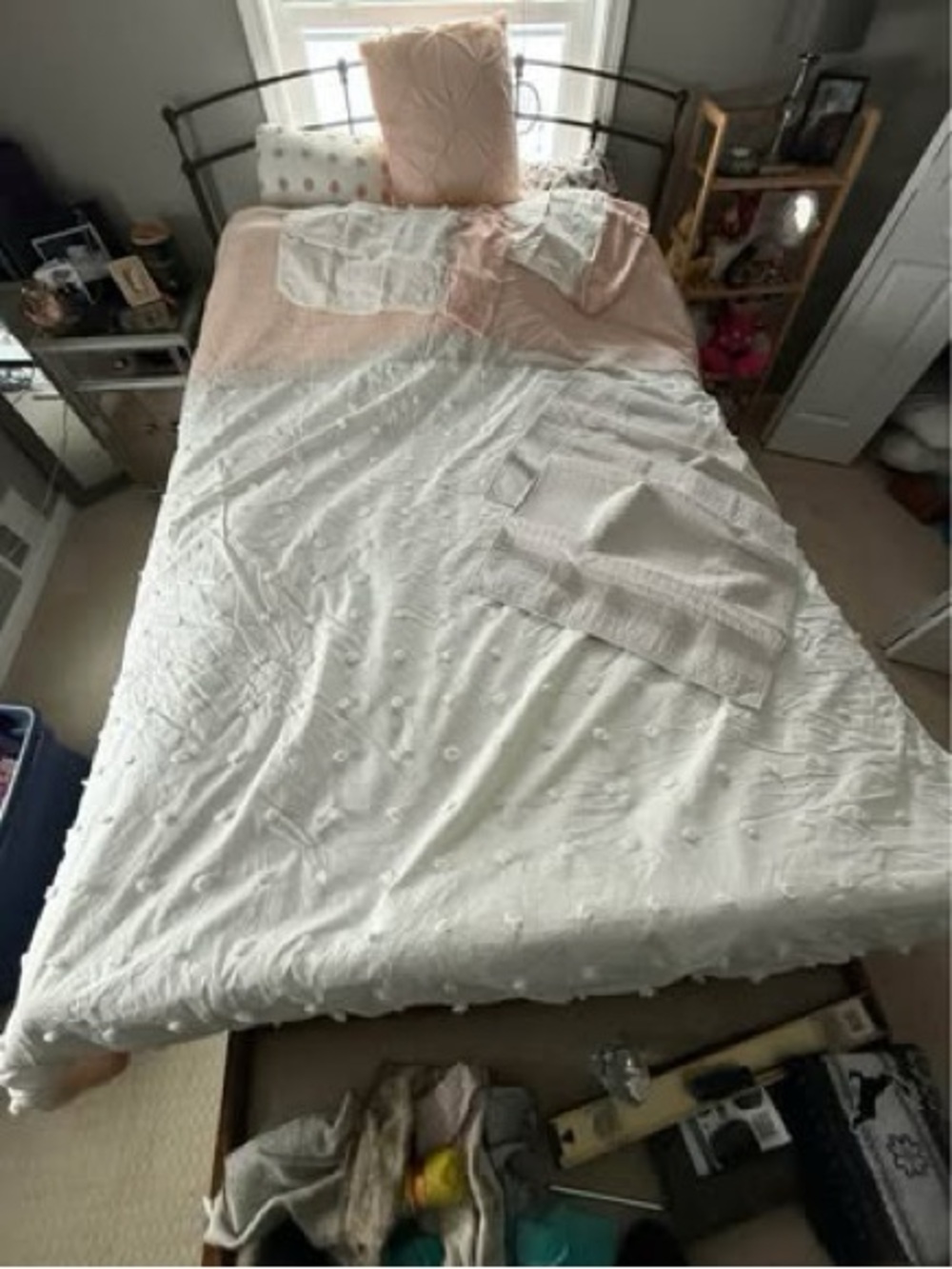 Soft Cream and Blush Textured Comforter - Cozy Home Bedding